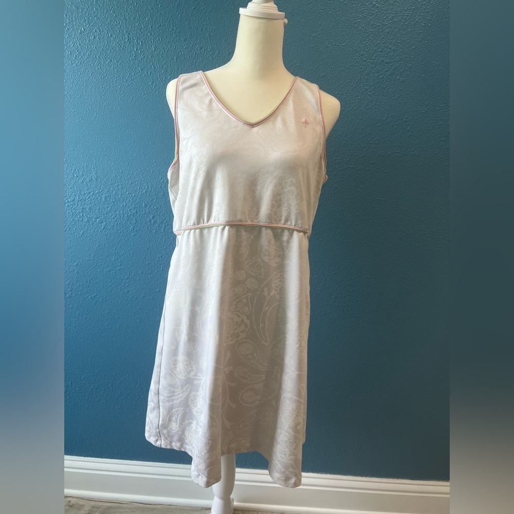 Vintage Y2K Lilly Pulitzer Mini Tennis Dress White Jacquard Size Large
